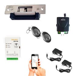 Zemgo FPC-8432 Smart Mobile WiFi Controller Access Control with Android + Apple App, Web Browser + Smartphone Remote Viewing, 770lbs Electric Strike Fail Safe Fail Secure, Wireless Receiver Kit