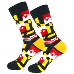 BUENWAZ Maryland Flag Socks for Men and Women, Novelty Fun MD State Sock Gift