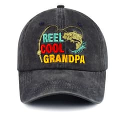 Ynbnzneng Reel Cool Grandpa Hats for Men, Adjustable Embroidered Grandfather Fishing Baseball Cap