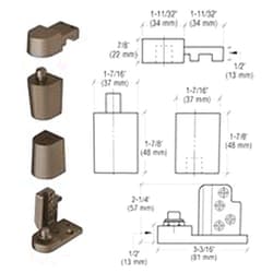 CRL Dark Bronze Offset Right Hand 0P70 Series Kawneer Type Pivot Set by CR Laurence