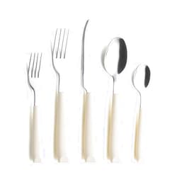 ANNOVA 20PCS Flatware Set Stainless Steel Silverware/Cutlery Set With Colored Handles Comfortable to Hold - Dinner Forks, Salad Forks, Dinner Knives, Dinner Spoons, Dessert Spoons - (Cream 20)