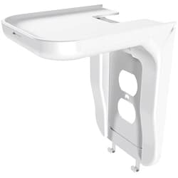 Suptek Wall Outlet Shelf, Home Wall Shelf Organizer for Outlets, Perfect for Bathroom, Kitchen, Bedrooms,Ideal for Cell Phone,Speaker up to 20lbs,With Cable Management and Detachable Hooks,White(S3W)