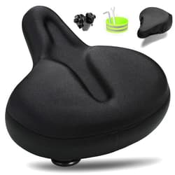 CDYWD Oversized Bike Seat for Men Women Comfort, Extra Wide Bicycle Seat Cushion with Comfortable Gel Padded, Large Replacement Bike Saddle for Peloton Bike, Stationary Exercise Bike, City Bike, Ebike