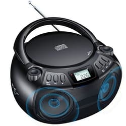 Gueray CD Player Boombox with Bluetooth Boombox AM/FM Radio USB Port Portable CD Player Stereo Sound Speaker MP3 Playback 3.5mm AUX Input Headphone Jack LCD Display CD-R CD-RW MP3WMA Playback