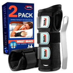 FEATOL 2 Pack Wrist Brace for Carpal Tunnel Relief, Adjustable Wrist Support Brace with Metal Splints Both Hands, Large/X-Large , Hand Support for Arthritis, Tendonitis, Sprain, Injuries, Wrist Pain, Right and Left
