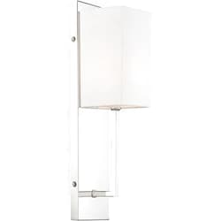 Nuvo Lighting 45923666933 One Light Wall Sconce, 1Lt, Polished Nickel Finish with White Linen Shade