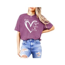 Handmade Custom Mom Shirt - Customized Shirts, Customizable Tshirt, Personalized Customize Tshirts for Woman, Women Gifts, Mom Christmas T-shirts, Sweatshirt Grandma,Mama Mothers Day with Grandkids Names