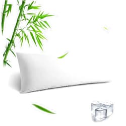 Parkdeny Body Pillowcase, Cooling Viscose from Bamboo Pillow Cover with Zipper Closure, Soft Moisture-Wicking for Hot Sleepers, Hair and Skin-Friendly, White, 1 Pack