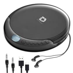 Deluxe Products CD Player Portable with 60 Second Anti Skip, Stereo Earbuds, Includes Aux in Cable and AC USB Power Cable for use at Home or in Car