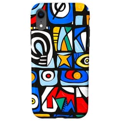 Modern Aesthetic Design Studio iPhone XR Adinkra Cubism Pattern Case