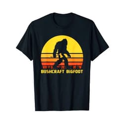 Bushcrafting Bigfoot Gift Apparel Retro Bigfoot Bushcraft Crytpid Sasquatch Bushcrafter T-Shirt