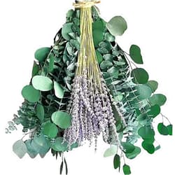 Fangange Dried Eucalyptus & Lavender Flowers Bundles for Shower,17''Real Eucalyptus Leaves Home Decor,Eucalyptus for Bathroom Decor,Wedding,Vase Filler