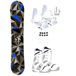 Symbolic Arctic Snowboard & White Bindings & Northwave Boots Z63 Womens 8.5 - 9 Complete Package
