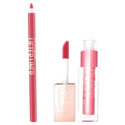 Maybelline Lifter Gloss and Lifter Liner Bundle, Lip Gloss and Lip Liner in Shades Petal and Fine Line, Pack of 2