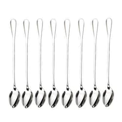 dhrbsx Long-Handled ice Tea Spoon, Cocktail stir Spoons, Stainless Steel Coffee Spoons, ice Cream Scoop Set of 8