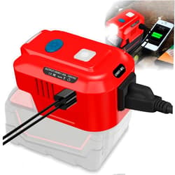 YNDZ Power Inverter for Milwaukee M18 18V Battery, YNDZ 150W Portable Power Supply Inverter Convert DC 18V to AC 110V~120V Battery Power Station with 2 USB&AC Battery Powered Outlet(Bare Tool Only)