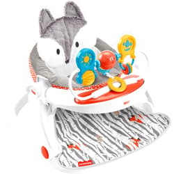 Fisher-Price Portable Baby Chair Premium Sit-Me-Up Floor Seat with Snack Tray and Toy Bar, Plush Seat Pad, Peek-a-Boo Fox