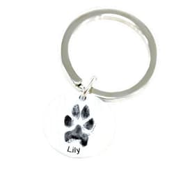 Shineyou Custom Paw Print Keychain Personalized Actual Dog Cat Pet Paw Print Key Chain Pet Lover Pet Loss Memorial Gift