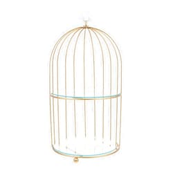 Ciieeo Bird Cage Dessert Stand 2 Tier Cake Display Server Metal Bird Cage Shaped Cupcake Candy Serving Tray for Wedding Baby Shower Birthday Part