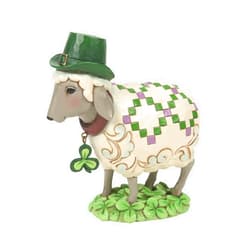 Enesco Jim Shore Heartwood Creek Irish Sheep in a Clover Patch Figurine, 5.12 Inch, Multicolor
