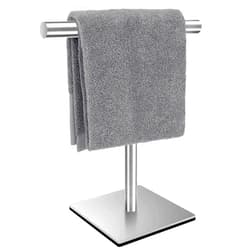 Mutclord Square T-Shape Hand Towel Holder - Standing Hand Towel Rack for Bathroom or Kitchen Countertops, with SUS304 Stainless Steel Brushed Finish,Minimalist Style