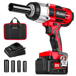 AVID POWER Cordless Impact Wrench, 1/2 Impact Gun w/Max Torque 330 ft lbs (450N.m) (Light Red)