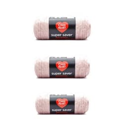 Red Heart Super Saver Brushed Dusty Pink Yarn - 3 Pack of 140g/5oz - Acrylic - 4 Medium (Worsted) - 255 Yards - Knitting/Crochet
