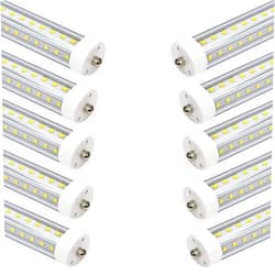 GOCuces T8 LED Tube Lights 4ft,4 Foot Equal to 45.8in,36W 3600lm,F48T12 CW Fluorescent Tubes Replacement T12,Single Pin FA8,Ballast Bypass,Dual-End Power,White 6500K Light Bulbs for Shop,Pack of 10