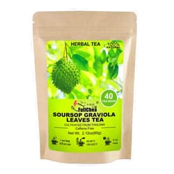 FullChea- Soursop Leaves Tea Bags, 40 Teabags, 1.5g/bag - Premium Soursop Graviola Leaves Tea - Hojas De Guanabana Tea - Non-GMO - Caffeine-free - Improve Digestion, Support Healthy Skin & Sleep