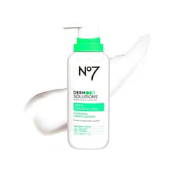 No7 Derm Solutions Hydrating Facial Cleanser - Gentle Cream Face Wash Formulated with Ceramides, Niacinamide & Adaptogens to Help Maintain Skin's Moisture Barrier - For Dry & Sensitive Skin (8 Fl Oz)