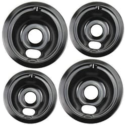 Blutoget WB31M20 WB31M19 Porcelain Drip Pans by Blutoget - Compatible for GE Hotpoint Range Cooktop - Includes 2 6-Inch and 2 8-Inch black Drip Pans - 4 Pack (Black Porcelain)