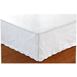 Greenland Home Paisley Quilted Bed Skirt, Twin, White