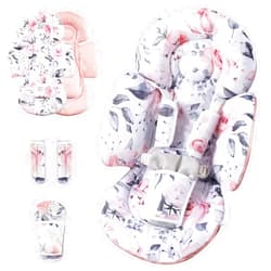 Generic Infant Insert Compatible with 4moms Mamaroo Swing & Graco Swing and Infant Car Seat, Newborn Insert, Baby Head and Body Support, Reversible Design, Breathable Soft Fabric, 1Pcs - Pink Floral