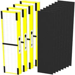 PETOX 4 Pack FLT4825 HEPA Filter B Replacement Compatible with G-Guardian Air Purifier AC4825 AC4825E AC4825W AC4850 AC4300 AC4800 AC4900, 4 True HEPA Filters & 8 Carbon Pre-Filters, Yellow