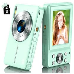 AKJJHFUE Digital Camera, FHD 1080P Kids Camera 44MP Compact Digital Camera with 32GB Card, 1 Batteries 16X Digital Zoom Point and Shoot Digital Cameras for Kids Boys Girls Teens (Green)