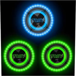 TOSY Bundle of 3-2X Green + Blue - Flying Disc 36 LEDs, Super Bright, Smart Modes, Auto Light Up, Rechargeable, Cool Fun Christmas, Birthday & Camping Gift for Men/Boys/Teens/Kids, 175g frisbee