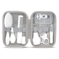 Suhctuptx Baby Grooming Kit, 15 in 1 Portable Baby Safety Care Set with 01 Hair Brush Comb Nail Clipper Nasal Aspirator etc for Nursery Newborn Infant Girl Boys Keep Clean(White)
