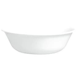 Corelle Vitrelle 4-Pieces 18-Oz Soup/Cereal Bowls, Chip & Crack Resistant Glass Dinnerware Set Bowls, Winter Frost White