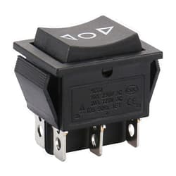 Baomain Momentary 6 Pin DPDT Button Rocker Switch (ON)/Off/(ON) AC 250V/10A 125V/15A Black Plastic KCD2-223 (1PCS)