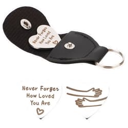PEUTIER Pocket Hug Token & Leather Keychain, Hug Gift for Girlfriend Boyfriend Little Pocket Hug Keychain Pocket Hug Coin for Friends Women Men Christmas Thanksgiving Gifts Friendship