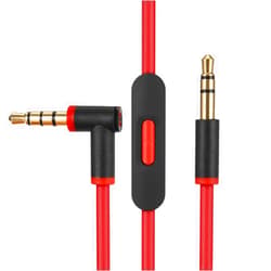 Cipher Replacement Audio Cable Cord Wire,Compatible with Beats Headphones Studio Solo Pro Detox Mixr Executive Pill with in Line Mic and Control (Black Red)