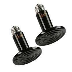 Simple Deluxe 100W Ceramic Heat Emitter 2 Pack Reptile Heat Lamp No Light Emitting Heat Bulbs for Amphibian Terrarium, Bearded Dragon Lizard Snake Turtle, Brooder Coop Incubating Chicken