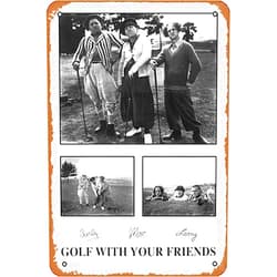 Muecddoa Vintage Metal Signs,Funny The Three Stooges Golfing Humor 