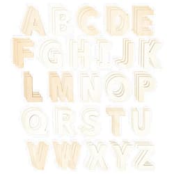 Bright Creations 88 Piece Unfinished 3 Inch Wooden Alphabet Letters for Wall, DIY Crafts, 2 Extra Sets of AEIOU