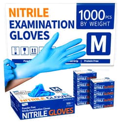 Supmedic Medical Nitrile Exam Gloves, Latex-Free & Powder-Free Non-Sterile Food Safe Cleaning Disposable Glove, 1000 Pcs