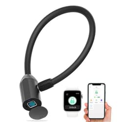 Dhiedas Fingerprint Cable Lock, Dhiedas Smart Bike Cable Lock, Fingerprint Lock with APP Access, Waterproof Biometric Cable Lock for Bike Fridge French Door Bicycle Freezer Cabinet-42cm