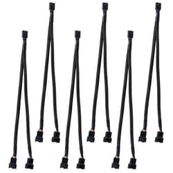 UMLIFE 6 Pack Fan Extension 1 to 2 Converter Cable, 4 Pin PWM Fan Splitter - Black