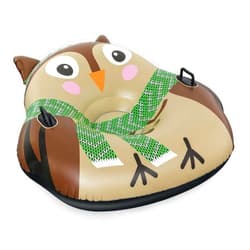 Bestway H2OGO! Snow 50 Inch x 48 Inch Oakley The Owl Inflatable Winter Snow Tube 1 Person Riding Sled with Pull Rope