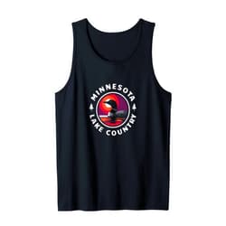 Minnesota Up North gifts from Cornett Studio Minnesota Lake Country with Loon and Sunset Tank Top