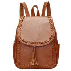 KKXIU Fashion Small Synthetic Leather Backpack Purse For Women and Ladies with Tassel